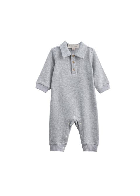Jacob Long Sleeve Solid Collared Ribbed Trim Romper