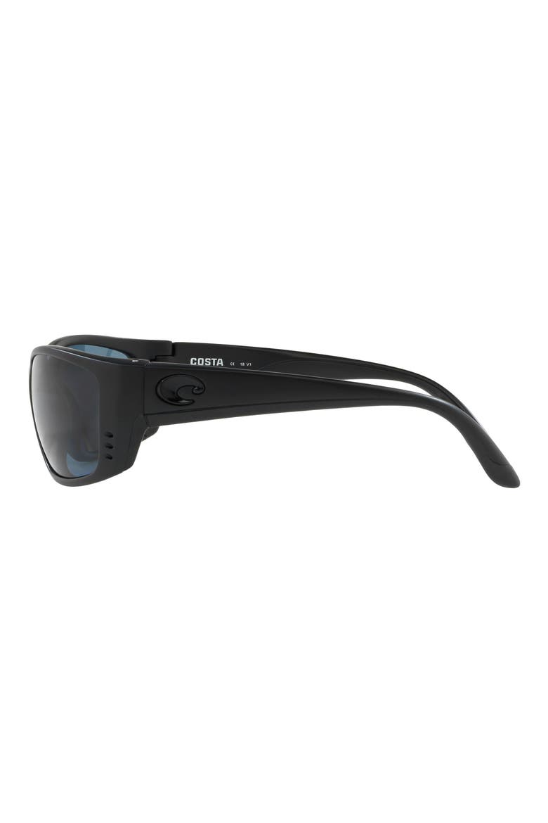 64mm Polarized Wraparound Sunglasses, Alternate, color, BLACK