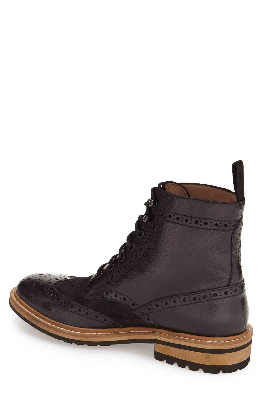 'Aberdeen' Wingtip Boot, Alternate, color, BLACK