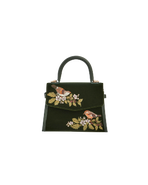Fable England Eliza Wren Velvet Embroidered Top Handle Purse
