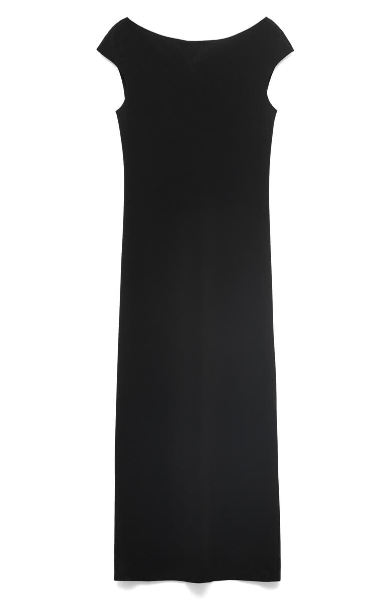 MANGO Scoop Back Midi Dress, Alternate, color, Black