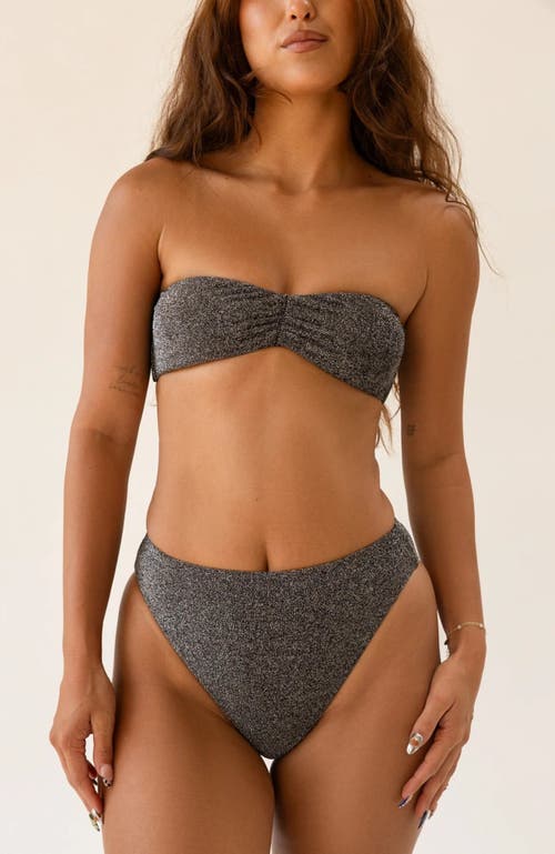 Dippin Daisys Hudson Bandeau Bikini Top In Sparkle Black