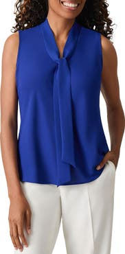 KASPER Sleeveless Tie Front Top
