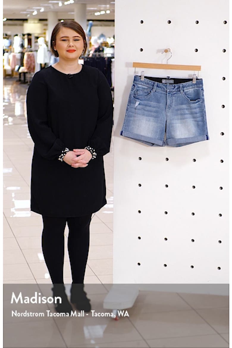 'Ab'Solution Roll Cuff Denim Shorts (Nordstrom Exclusive) video