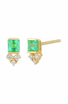 Bony Levy El Mar Diamond & Emerald Stud Earrings
