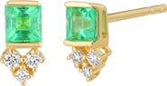 Bony Levy El Mar Diamond & Emerald Stud Earrings