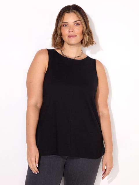 Round Cotton Slub Neck Vest