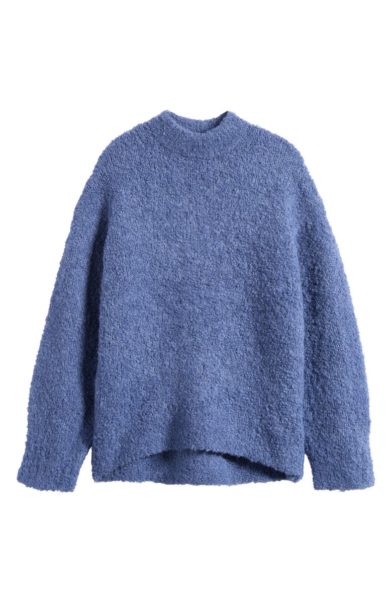 Madewell Wool & Alpaca Blend Bouclé Oversize Sweater, Alternate, color, Heather Denim Blue