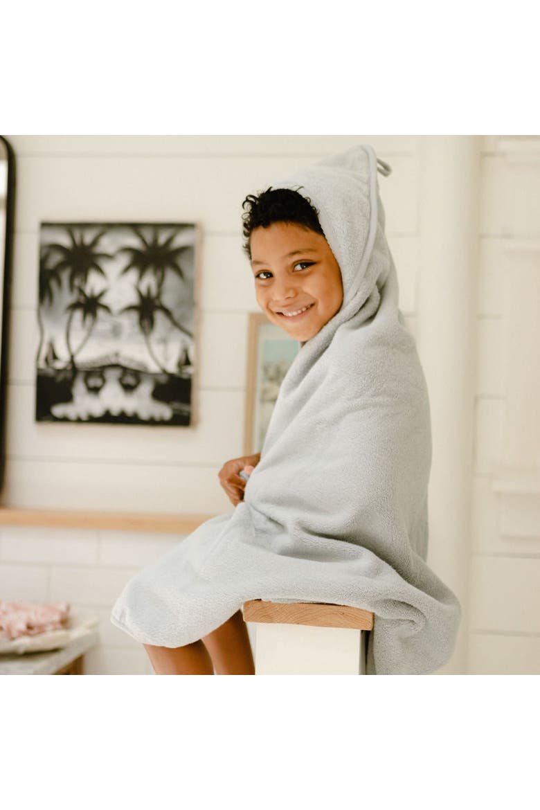 Hooded Towel & Washcloth, Alternate, color, Misty Blue