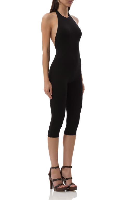 Afrm Power Mesh Festival Unitard In Noir