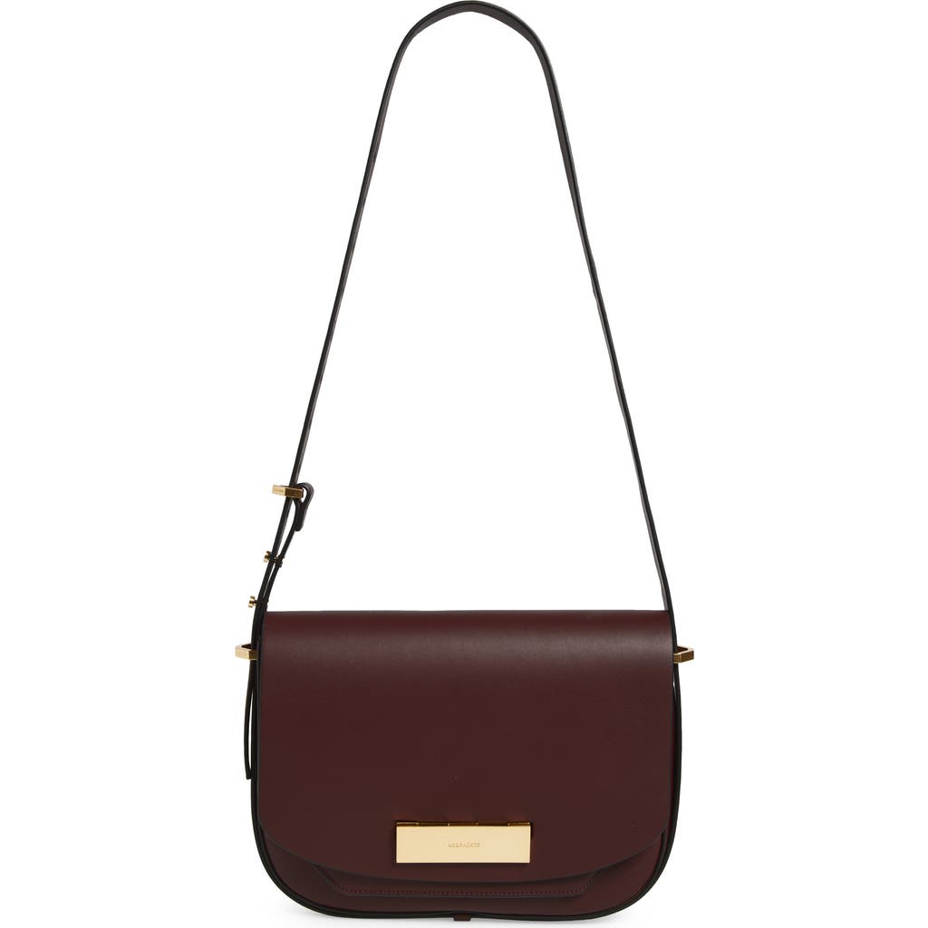 Allsaints Etta Leather Shoulder Bag In Red