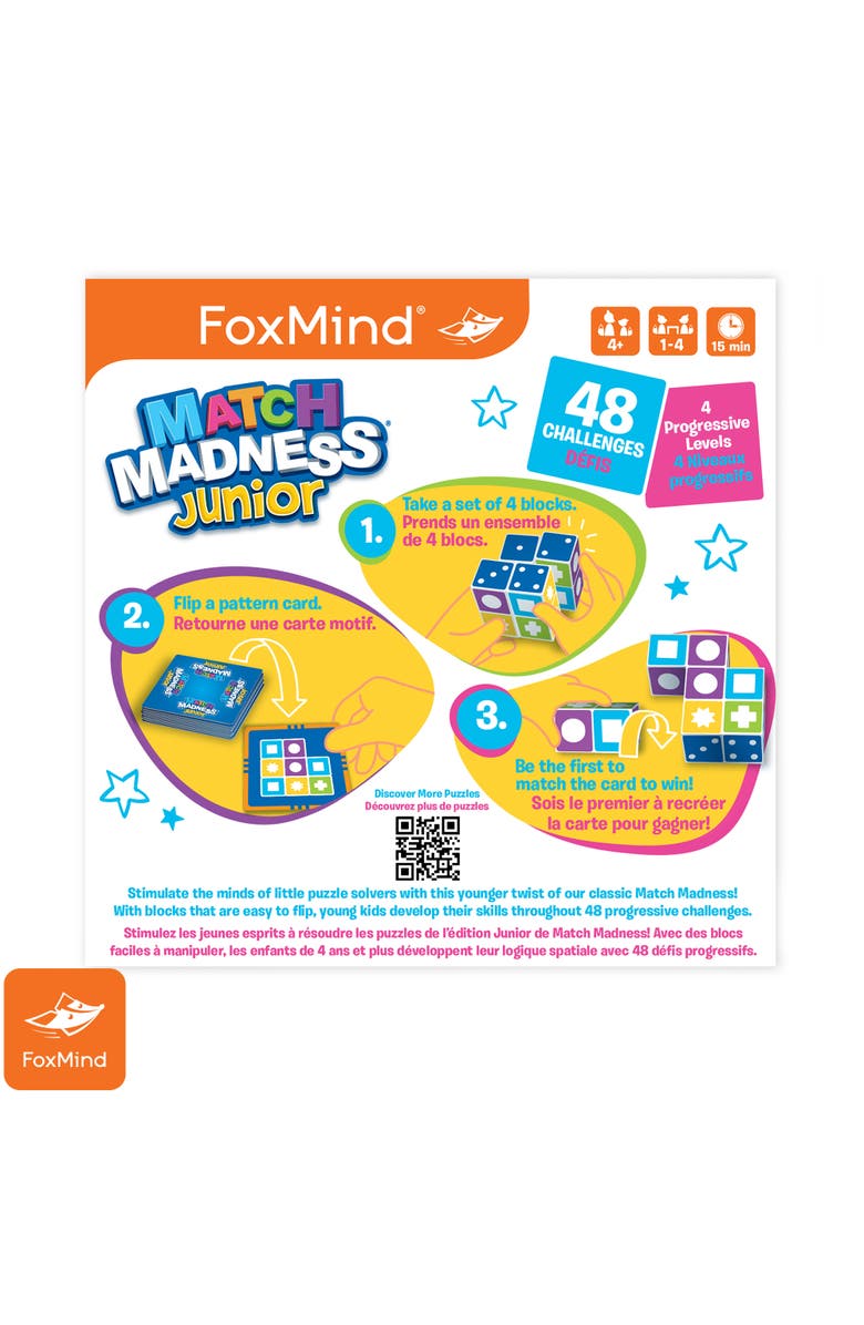 FoxMind Match Madness Junior Pattern Matching Puzzle Game, Ages 4 and up, Alternate, color,