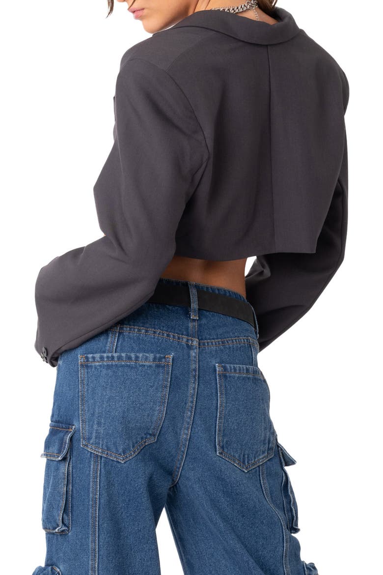 Amira Crop Blazer, Alternate, color, GRAY