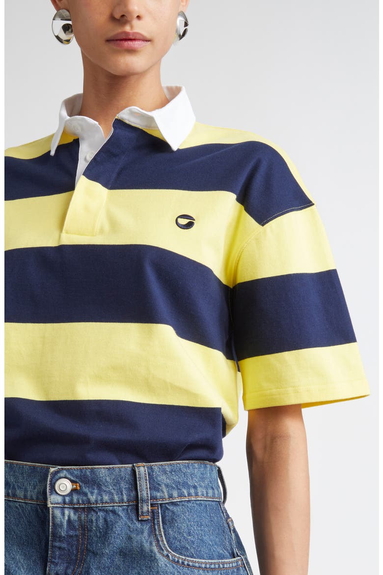 Stripe Cotton Polo, Alternate, color, YELLOW-BLUE