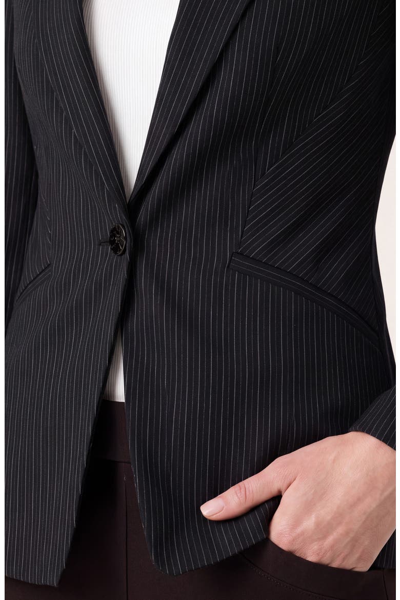 Fitted Cutaway Blazer, Alternate, color, BLACK MULTI
