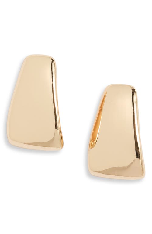 Open Edit Rounded J Hoop Earrings In Gold