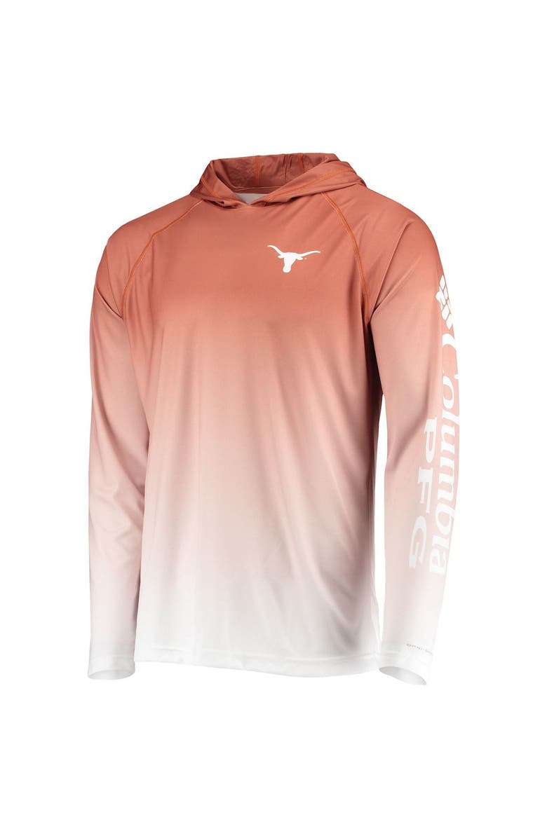 Columbia Men's Columbia PFG Texas Orange Texas Longhorns Terminal Tackle Omni-Shade UPF 50 Long Sleeve Hooded Top, Alternate, color,