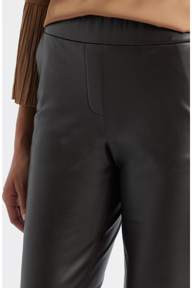 Faux Leather Pull-On Pants, Alternate, color, DEEP MAHOGANY