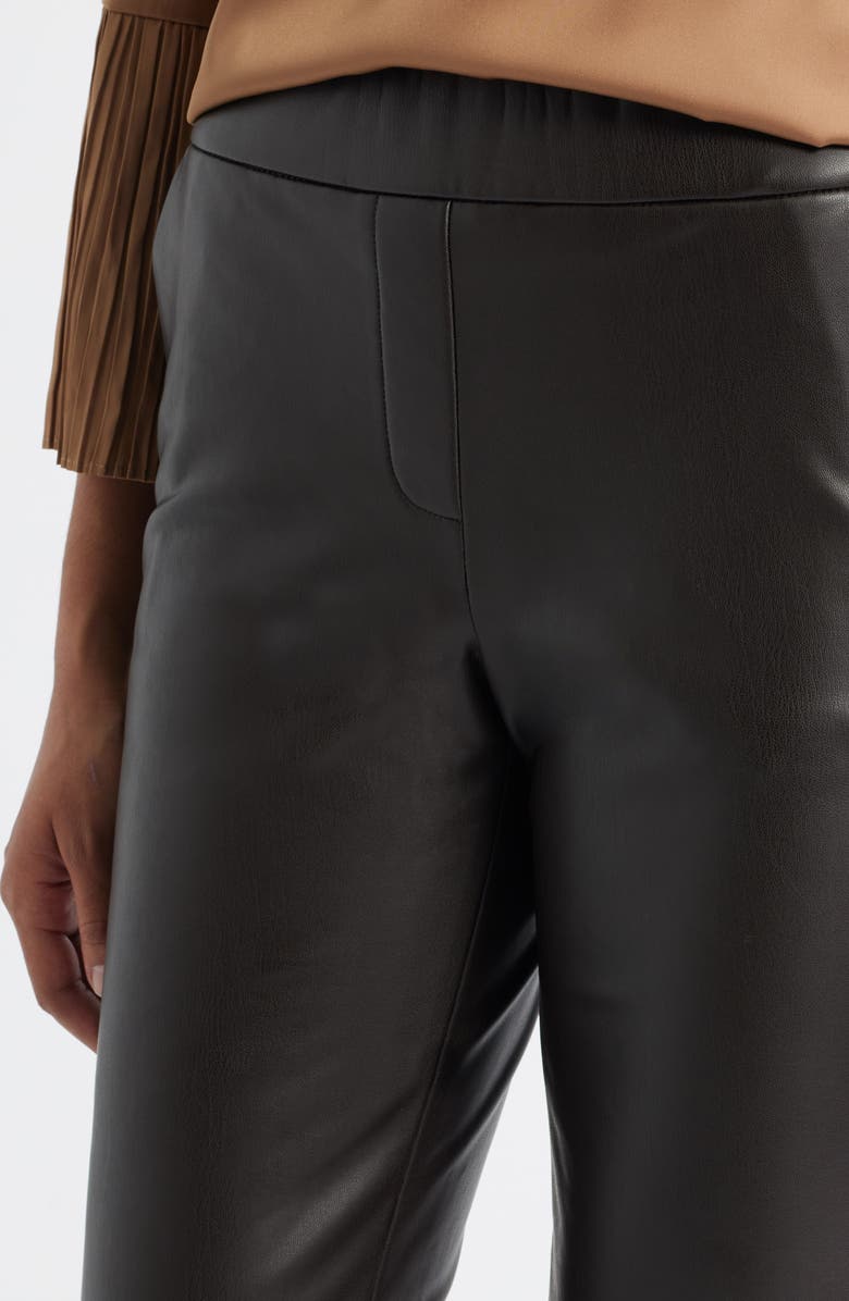 Anne Klein Faux Leather Pull-On Pants, Alternate, color, Deep Mahogany