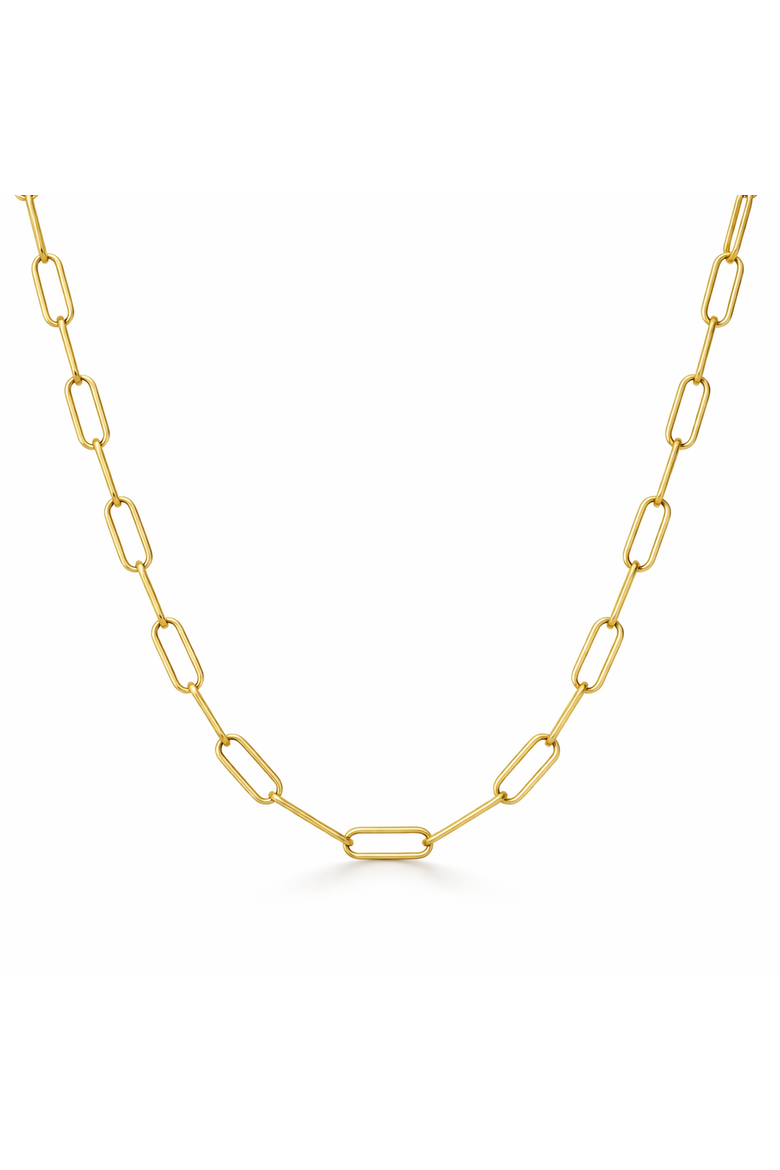 Gold-Plated Chunky Paperclip Necklace, Main, color, Gold
