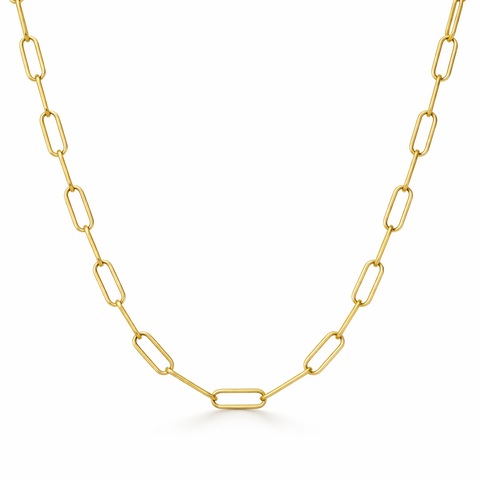 Gold-Plated Chunky Paperclip Necklace
