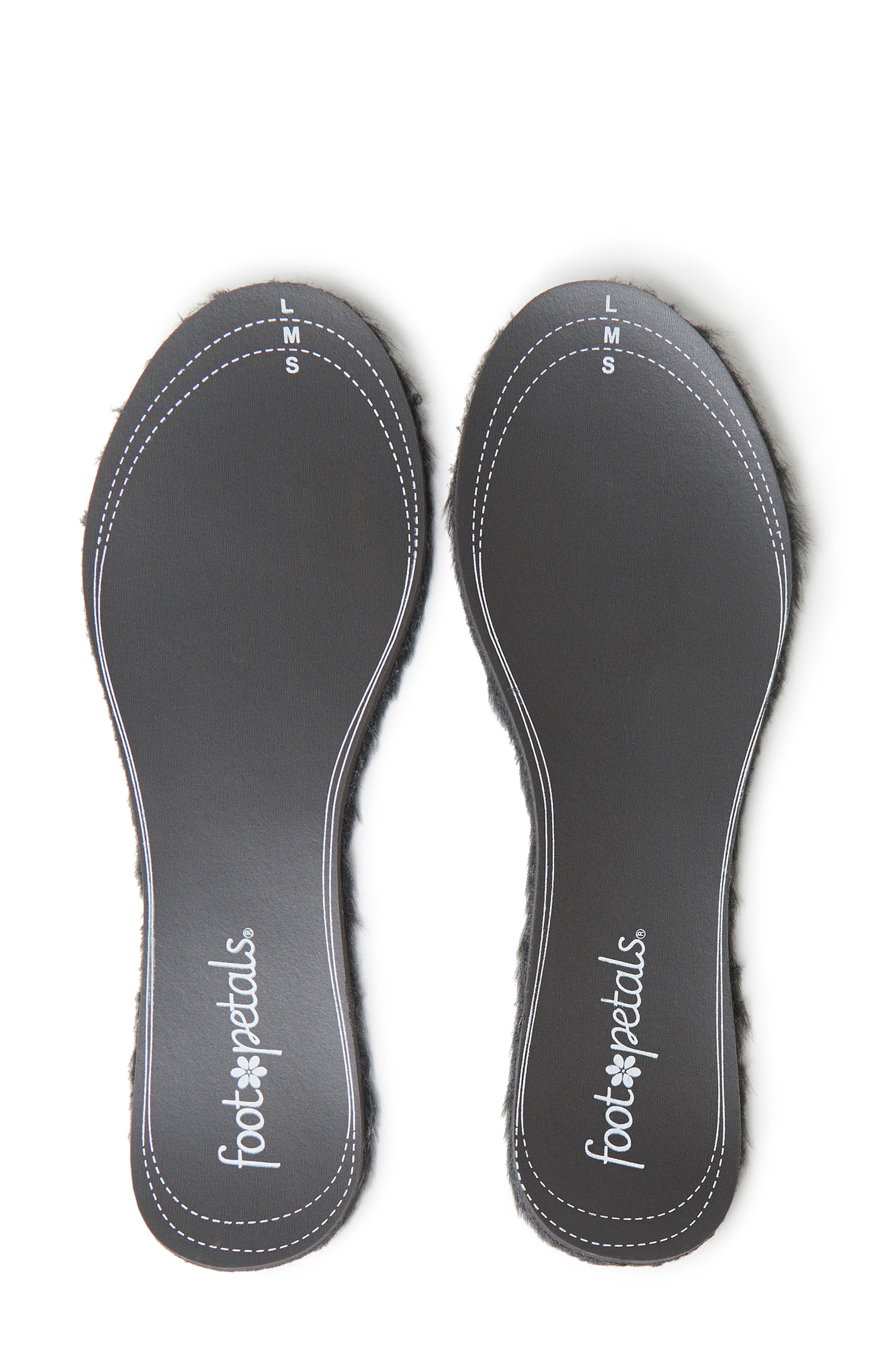 Furry Faux Fur Insoles, Alternate, color, BLACK