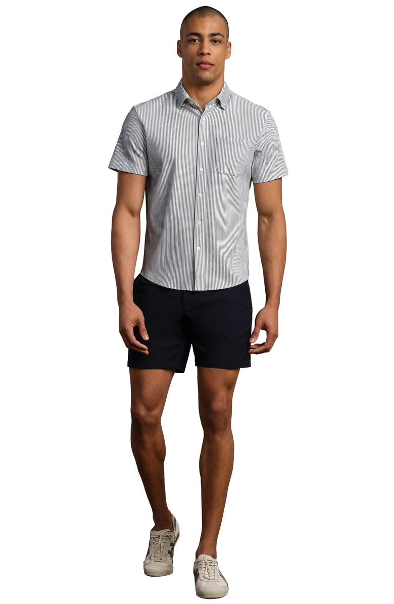 Rhone Approach Performance Polo, Alternate, color, Sleet Gray Seersucker