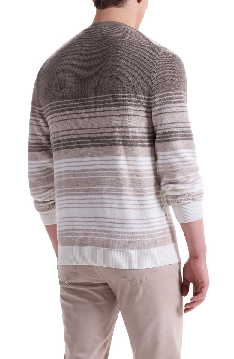 Bugatchi Gradient Stripe Merino Wool Sweater, Alternate, color, Walnut