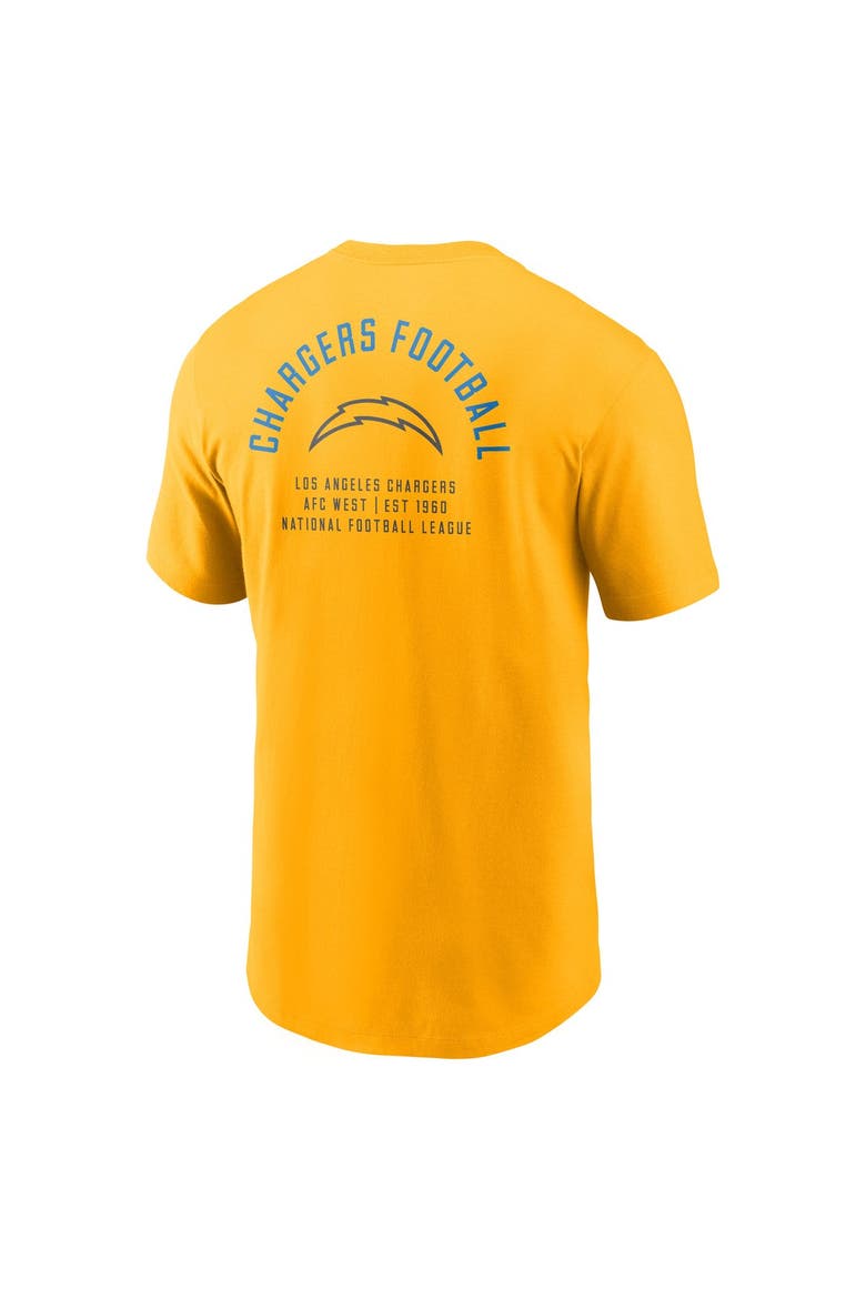Men's Nike Gold Los Angeles Chargers Split Logo T-Shirt, Alternate, color, Gold