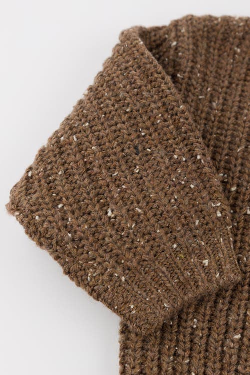 Oh Baby ! Speckle Knit Grandpa Knitted Pullover In Chocolate