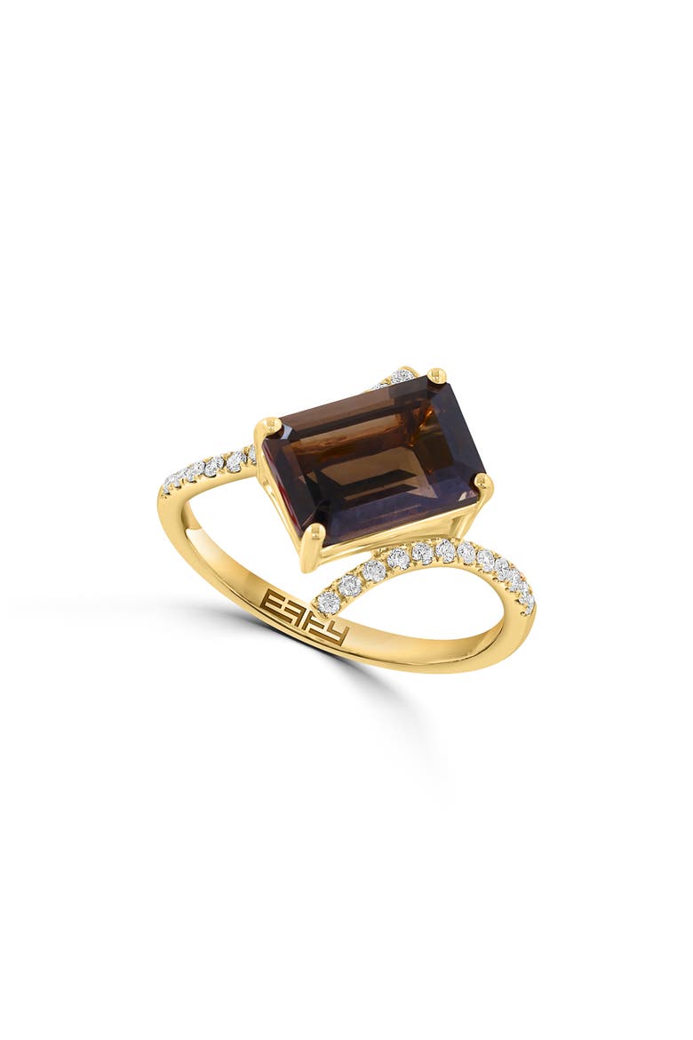 Smoky Quartz & Diamond Ring, Main, color, BROWN
