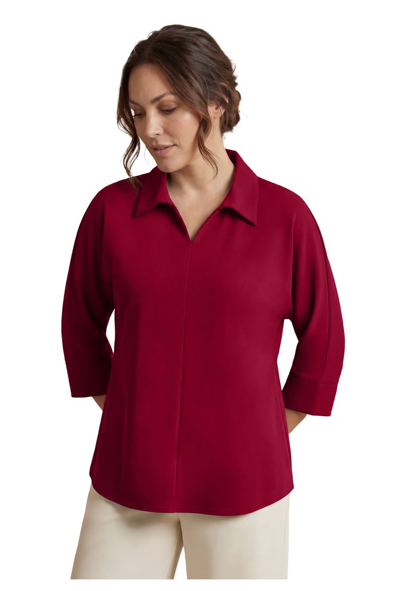 Stretch Knit Crepe Trapeze Tunic, Main, color, RICH BURGUNDY