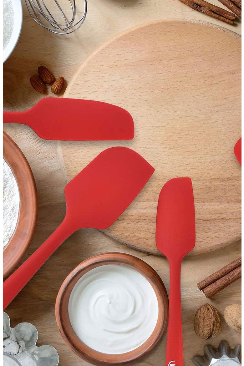 4-Piece Spatula Set, Alternate, color, RED