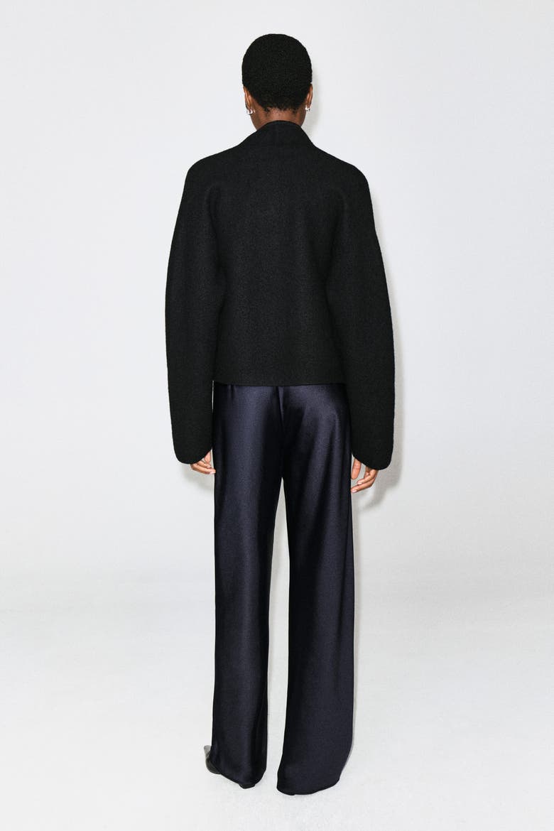 Satin Wide-Leg Pants, Alternate, color, NAVY