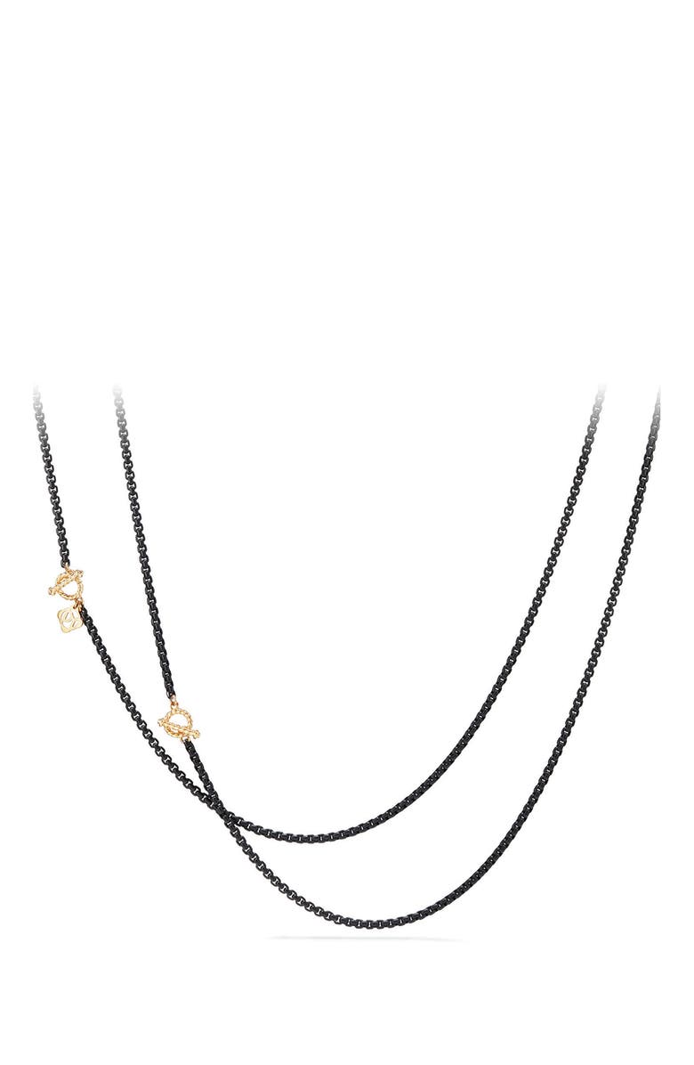 David Yurman DY Bel Aire Color Box Chain Necklace in Acrylic with 14K Yellow Gold Accents, 2.7mm, Main, color, 