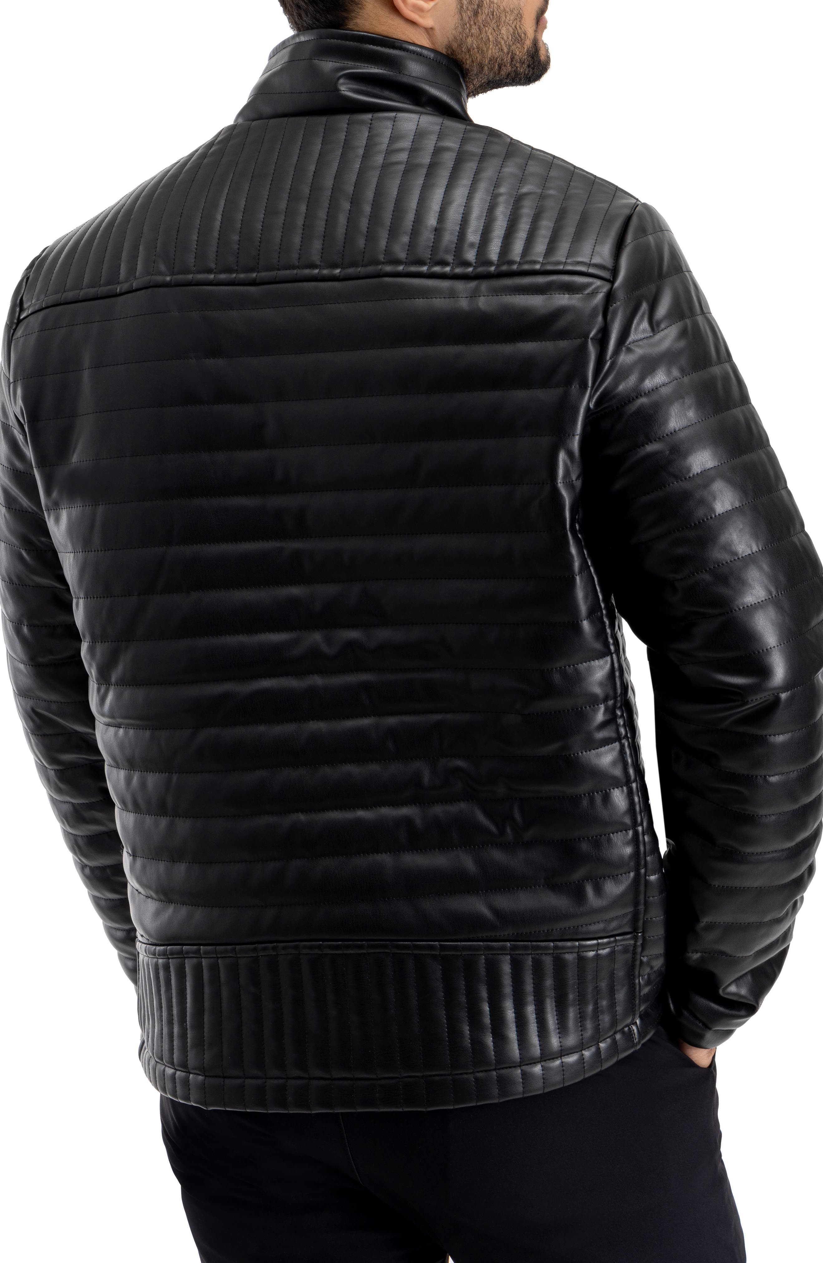 Quilted Faux Leather Jacket - image 2