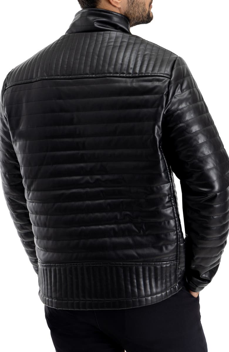 XRAY Quilted Faux Leather Jacket, Alternate, color, Black