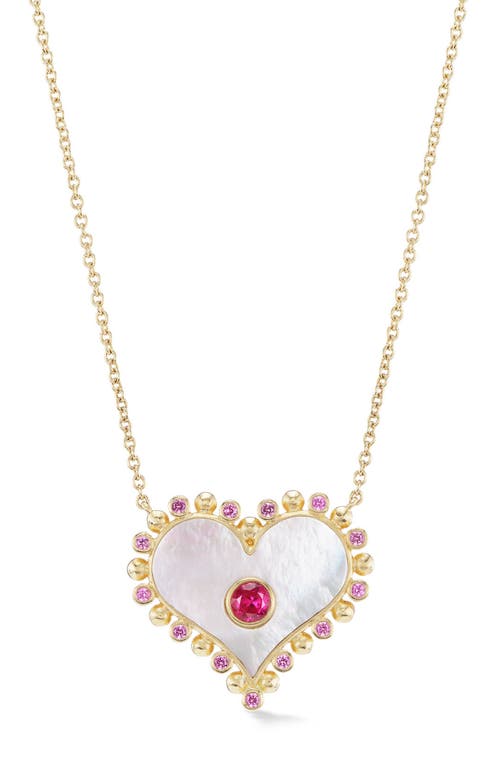 Orly Marcel Large Heart Sapphire Pendant Necklace in White  product