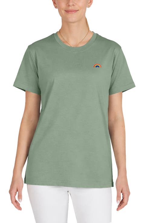 Womens Rainbow Jersey Relaxed Tee