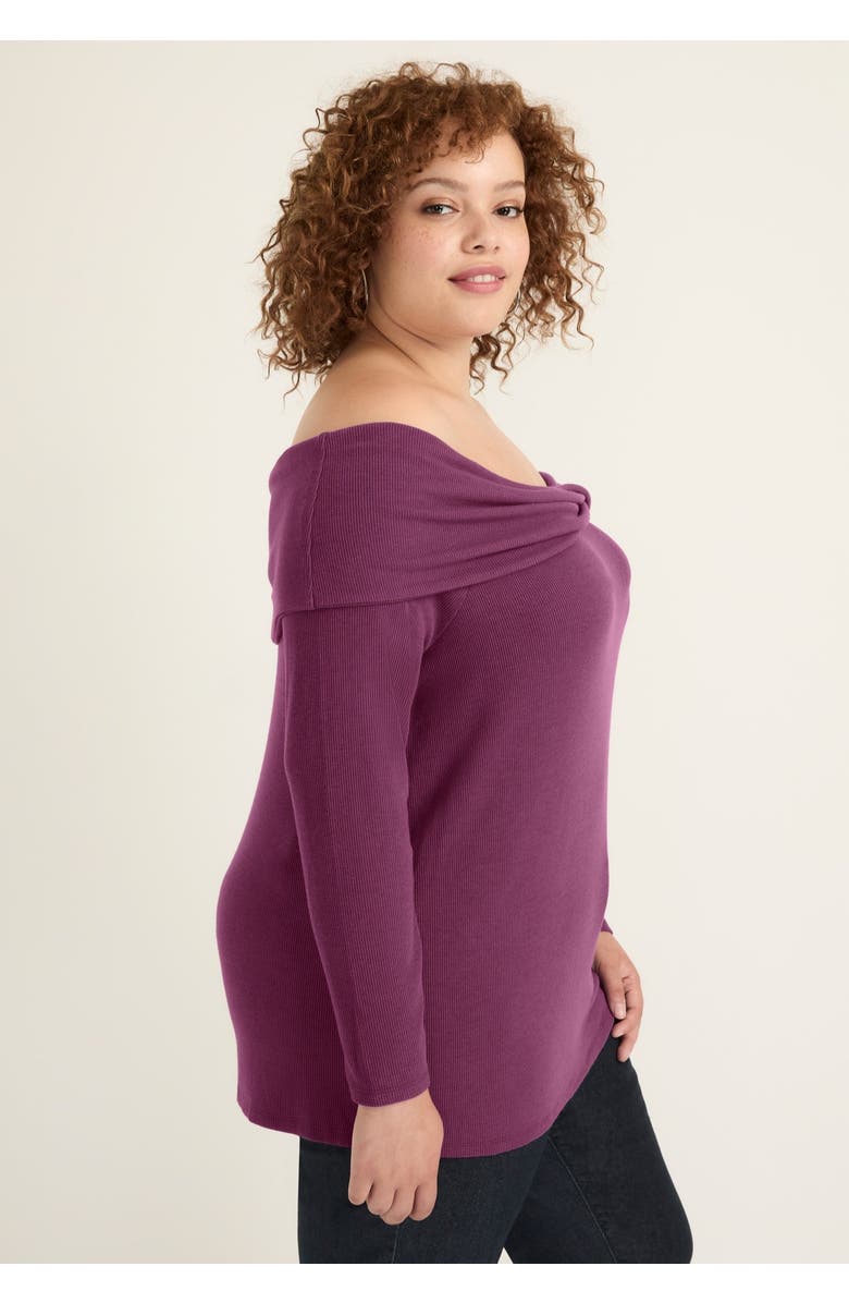 June + Vie Off-The-Shoulder Top, Alternate, color, Purple Reign