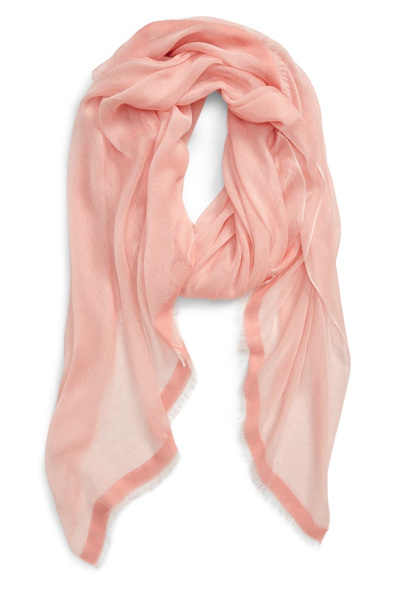 Modal & Silk Stripe Scarf, Alternate, color, PINK BLOSSOM
