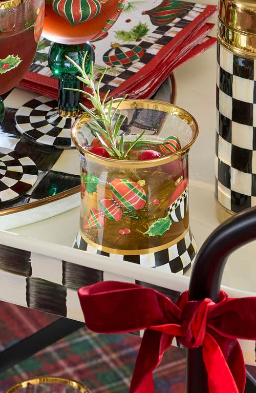 Mackenzie-childs Mackenzie Childs Set Of 2 Deck The Halls Tumblers In Multi
