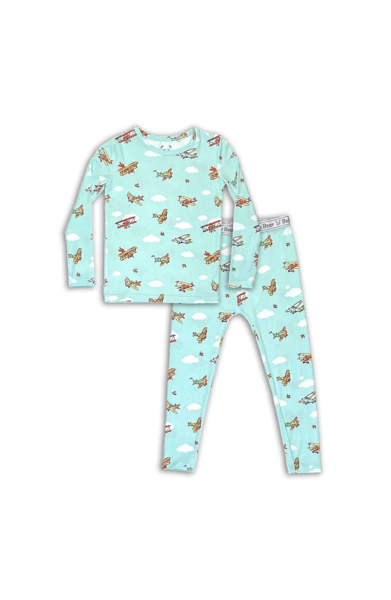 Bellabu Bear Kids' Vintage Airplanes Set of 2 Piece Pajamas, Main, color, Vintage Airplanes