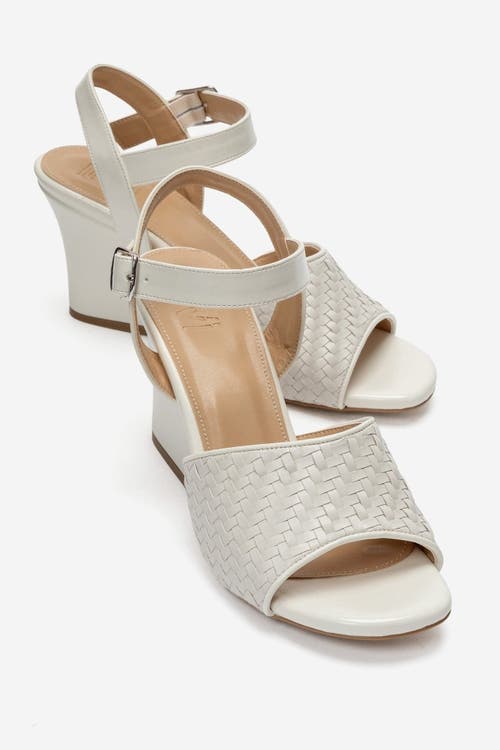 Prologue Shoes Sylvar Slingback Wedge Sandal In Ecru