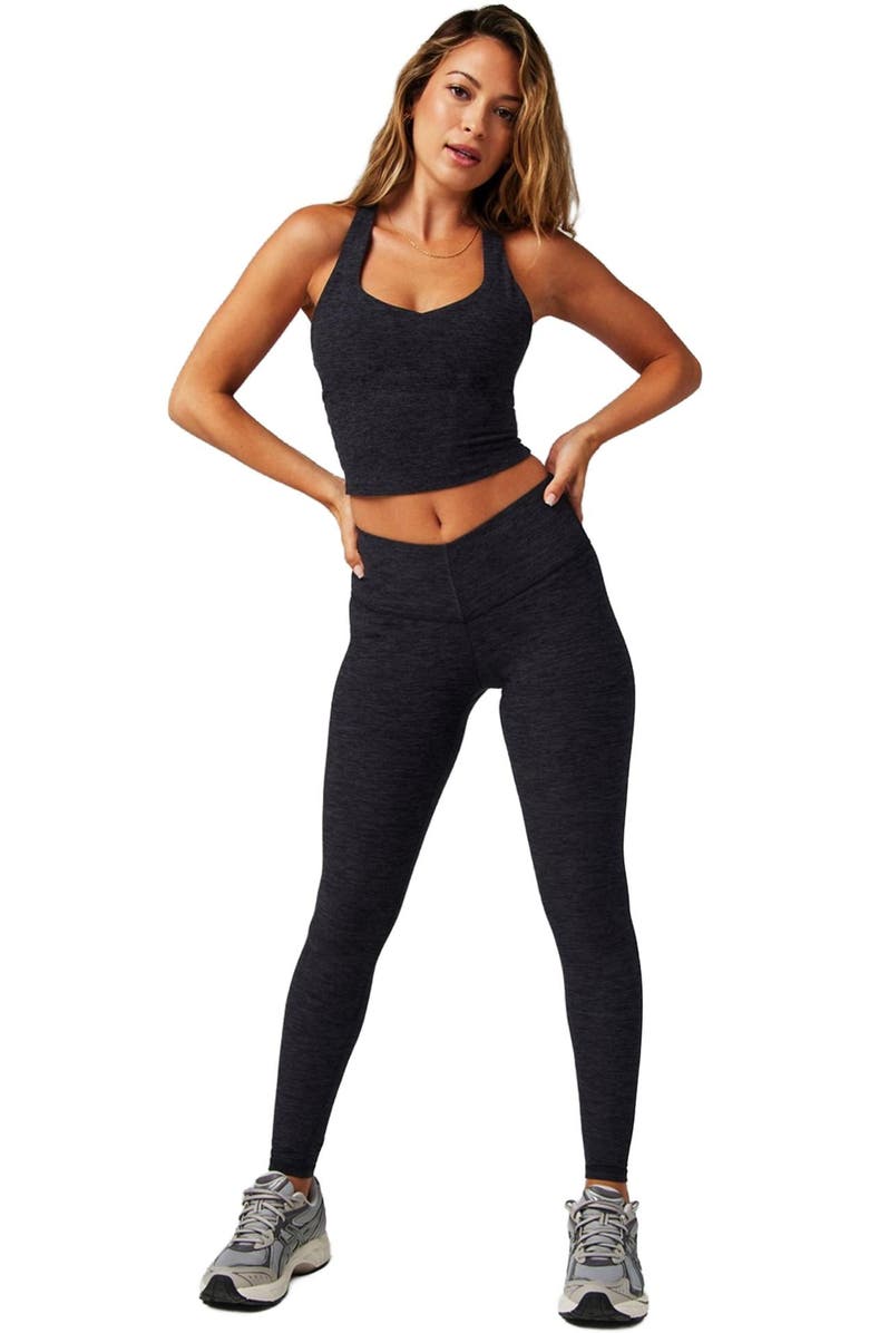 Fabletics Women's HeatherFlex Anywhere Built-In Bra Tank, Alternate, color, Black Heather