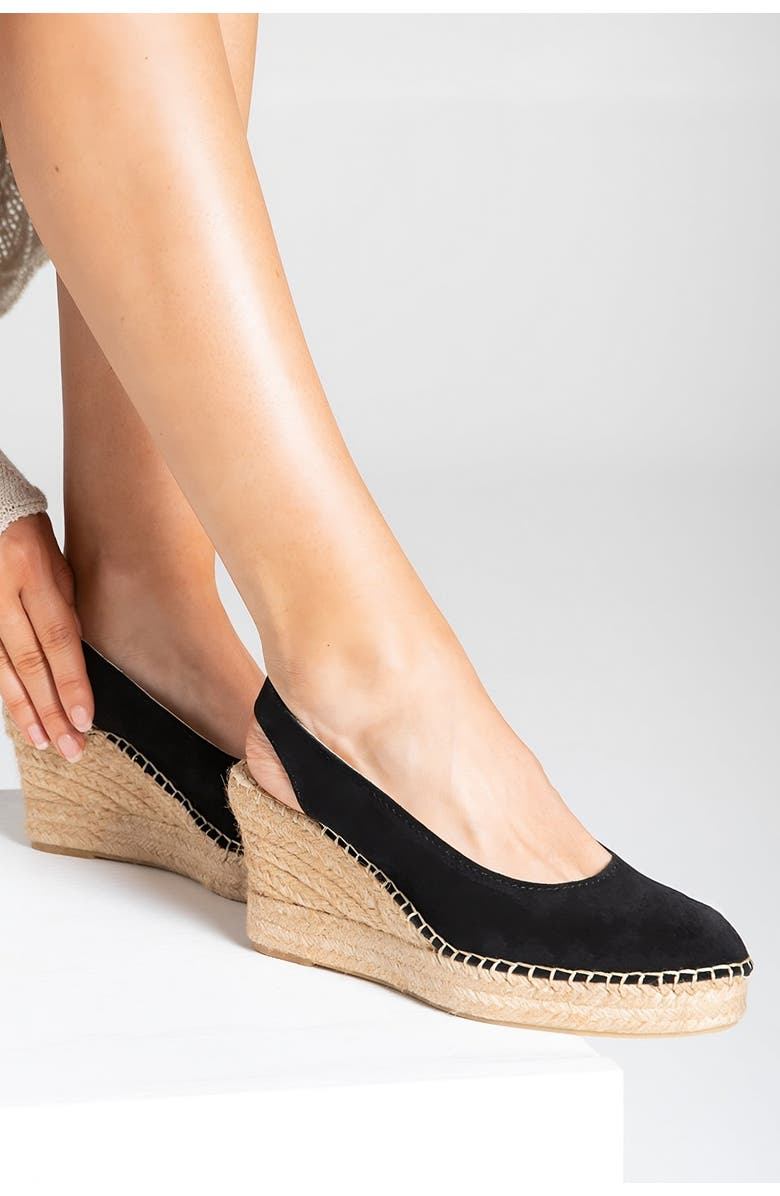 Menina Step Senorita Suede Wedge Espadrille, Alternate, color, Black