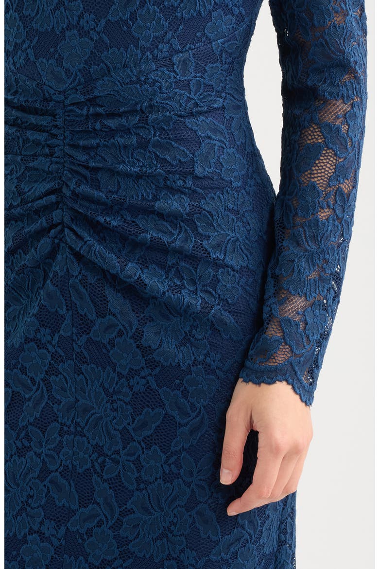 Lace Long Sleeve Body-Con Midi Dress, Alternate, color, NVY