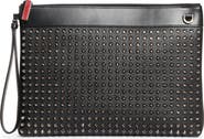 Christian Louboutin Funky Crosta Spikes Suede Wristlet Pouch