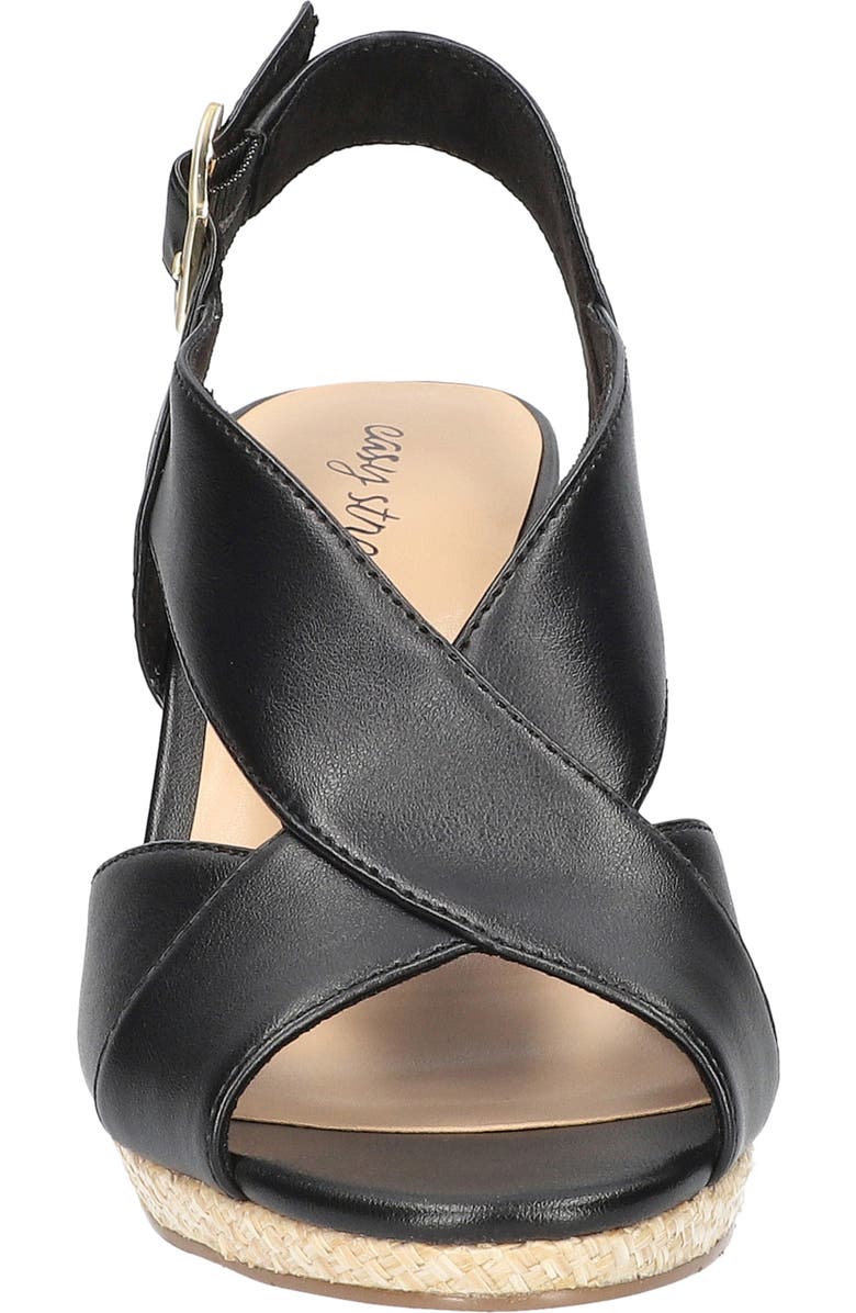 EASY STREET Christy Sandal, Alternate, color, Black With Natural Woven