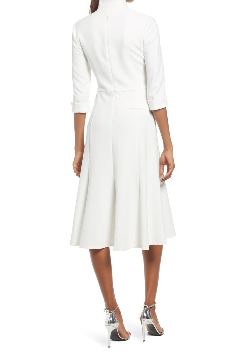 Kensington Fit & Flare Midi Dress, Alternate, color, PORCELAIN